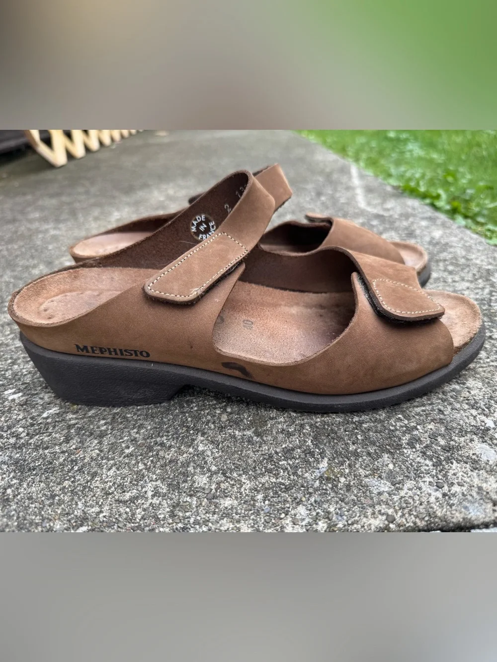 Mephisto Men’s Brown Suede Dual-Strap Comfort Sandal